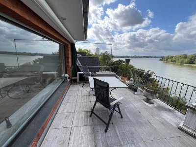 Traumwohnung 1. Rheinlage mit Panorama-Sonnenterrasse Hochwertige 100 m² Wohnung Köln-Porz Bestlage