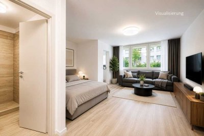 Möblierte 1-Zimmer-Whg in Neuhausen: Saniert, ansprechende Rendite, separate Küche und TG-Stellplatz