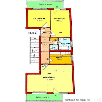Gepflegte 3-Zimmerwohnung mit 2 großen Balkonen direkt bei UNI