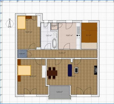 Helle 3-Zimmer-Wohnung mit Terrasse in beliebter Lage von Mainz