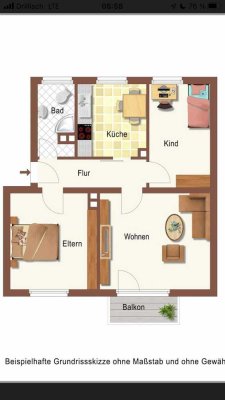 ☀️Ansprechende 3-Zimmer-EG-Wohnung☀️ mit Einbauküche in Dillingen