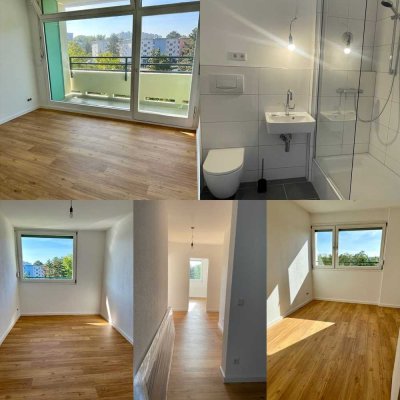 Helle, 2023 sanierte 4-Zimmer-Wohnung im 4. OG mit Balkon & Pool in Mainz-Mombach