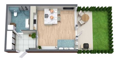 Renovierte 1-Zimmer Wohnung mit Balkon in Neckarsulm
