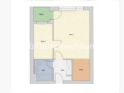 Tauschwohnung: Charmante 1,5 Zimmer Wohnung mit Fahrstuhl und Balkon