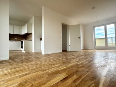 Moderne 5-Raum-Familienwohnung im Erstbezug mit 2 großen Balkonen, 2 Bädern und offener Küche inkl.