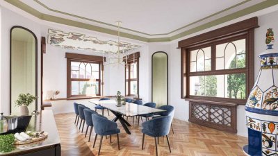 Einmalige Beletage in Denkmal-Villa – 746.000 € Renovierungskosten enthalten – AfA-fähig