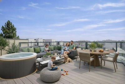 PENTHOUSE NÄHE AKH – PRIVATE ROOFTOP -DACHTERRASSE - 3 TERRASSEN - FERNBLICK - NEUBAU ERSTBEZUG IN RUHELAGE