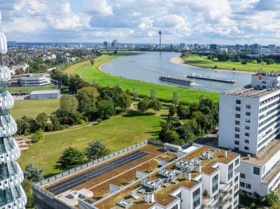 RHEINBLICK XXL
Top Penthouse-Wohnung mit zwei Panorama-Dachterrassen
- Hafen/Rheinturm/Altstadt