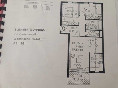 3-Zimmer Erdgeschosswohnung mit Garten in Dettingen unter Teck