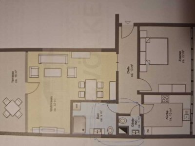 Große 2-Zimmer-Hochparterre-Wohnung mit Balkon in Bergisch Gladbach Katterbach