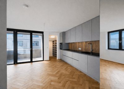 Architektonisches Schmuckstück | 2-Zimmer-Terrassenwohnung | Erstbezug | Eckwohnung | provisionsfrei | inkl. TG
