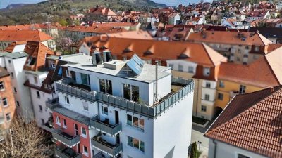 Penthouse-Wohnung im Dachgeschoss mit spektakulärem Panoramablick über die Dächer von Jena