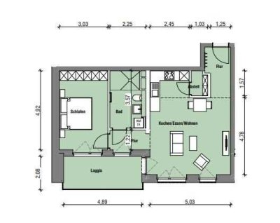 Schöne 2-Zimmer-Wohnung mit großer Loggia!