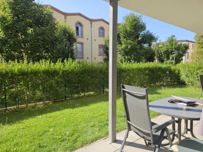 Hochwertige 3-Zi-Whg in Rastatt, EG, Terrasse, Garten, gr. EBK, gr. Bad m Fenster, G-WC, Keller, TG