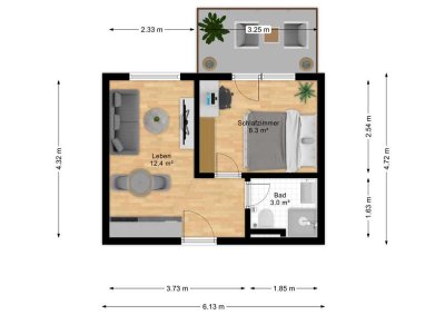 Moderne 1,5 Raumwohnung im Szenekiez