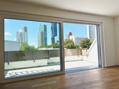 Klimatisierte Dachgeschosswohnung nahe UNO-City &amp; Alter Donau – 2 Terrassen – Erstbezug