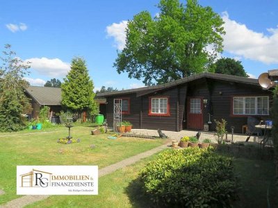 Gemütliches Holzblockhaus im Ferienhausgebiet