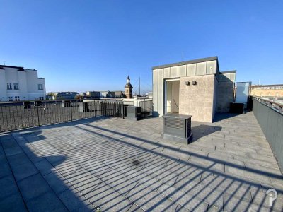 Dachterrassen-Wohnung mit Blick über Düsseldorf im Andreas Quartier mit EBK und TG-Plätzen
