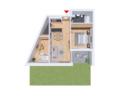 3-Zimmerwohnung in schöner Umgebung mit eigenem Gartenanteil (Whg. 1/14)