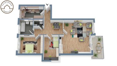 Großzügige 82 qm, 3-Zimmer-Wohnung in Böckingen