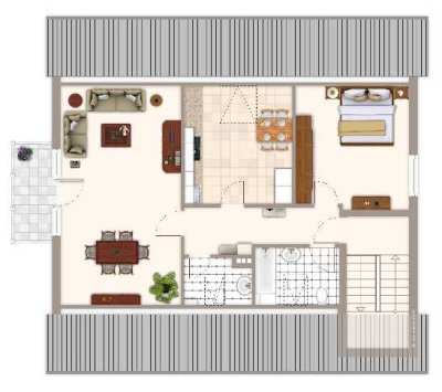 Schöne DG-Wohnung mit Balkon, 2 Zimmer, Wohnküche, modernisiert in Seukendorf