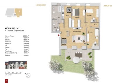 ***Sehr schöne 4 Zi. Eigentumswohnung im EG, WE 2a-1 mit Gartenanteil***