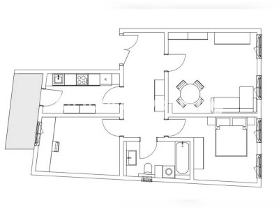 Tauschwohnung: 3-Zi Wohnung Südvorstadt mit Ost-Balkon