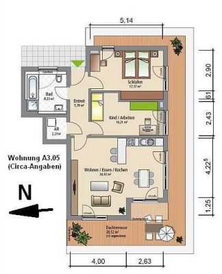 Exklusives Penthouse mit 3 Zimmern und Balkon in Erlangen-Bruck