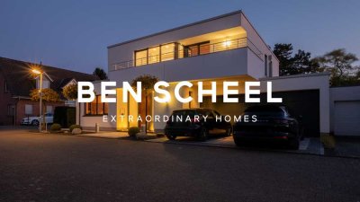 Aussergewöhnliche Bauhaus-Villa mit Poollandschaft und Basketballplatz in Düsseldorf-Nähe