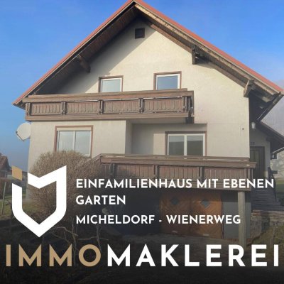 EINFAMILIENHAUS MIT WEITLÄUFIGEM EBENEN GARTENMICHELDORF - WIENERWEG