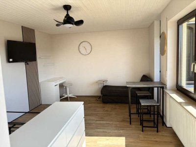 Möblierte renovierte 1-Zimmer Wohnung mit Balkon in Würzburg-Lengfeld EBK Garage Loggia möbliert