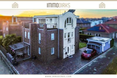 Emden: Stilvolle 277 m² Villa mit großer Dachterrasse, Kamin und Wellnessbereich