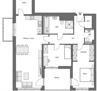 Exklusive barrierefreie Neubauwohnung (Erstbezug) in ruhiger Lage mit Südbalkon