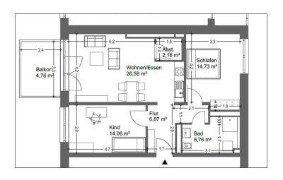 Erstbezug mit Balkon: Geschmackvolle 3-Raum-Wohnung mit gehobener Innenausstattung in Bamberg