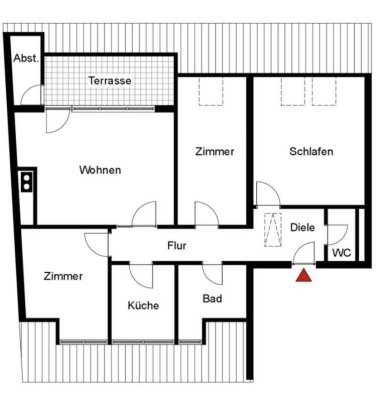 Schöne 4 Zimmer DG Wohnung - Hell und WG geeignet