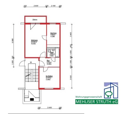 Zweiraumwohnung im Erdgeschoss