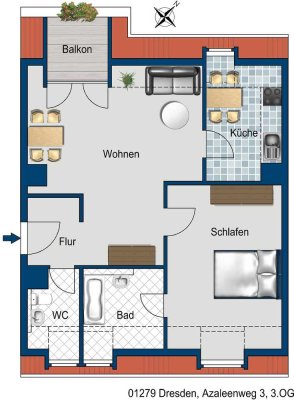 Große 2-Raumwohnung mit Balkon sucht neue Mieter*innen!