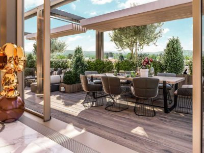 Hier verschmelzen Luxus und Innovation: Penthouse mit Sauna, Dachterrasse und großzügigem Dachgarten