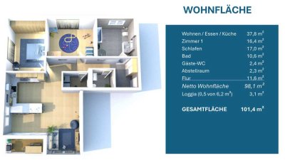 Erstbezug; Lichtdurchflutete 3-Z-Wohnung mit Balkon, gehobene Innenausstattung in Veitshöchheim