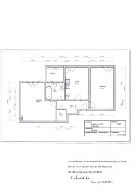 Geschmackvolle 2-Raum-Hochparterre-Wohnung mit Balkon und Einbauküche in Köln Poll