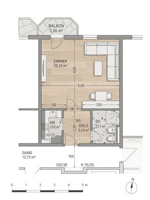 Garconniere in Wilten/Innsbruck mit Balkon