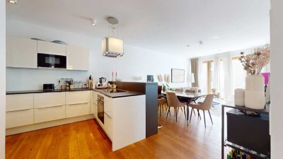 Moderne Zwei-Zimmer-Wohnung mit Loggia und Tiefgargenplatz im Maintor – Zwischen Skyline und Mainufe