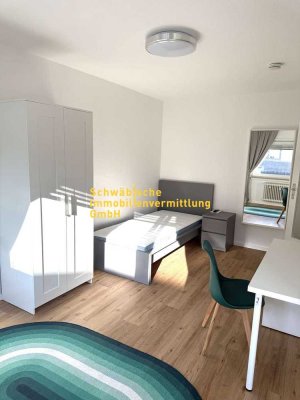 Erstbezug + Stellplatz, helle, möblierte 1-Zi.-Wohnung, 2 Min. zum Bahnhof Stgt.-Zuffenhausen