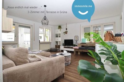 3-Raum-Erdgeschoss Wohnung • Aussenterrasse • Grüna • Tiefgarage • modernes Laminat • beliebte Lage