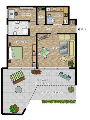 2 1/2 Zimmer Terrassen-Wohnung mit Diekseeblick in Bad Malente