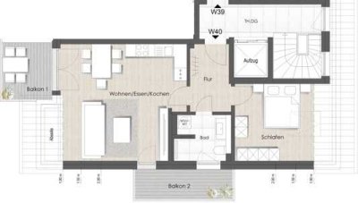 Moderne 2-Zimmer-Penthouse Wohnung in gefragtem Neubau