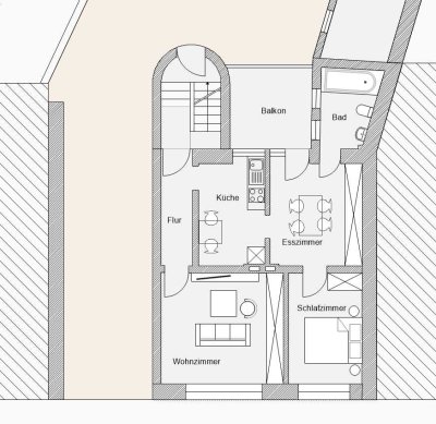 Ansprechende und gepflegte 2,5-Zimmer-EG-Wohnung mit Balkon in Völklingen