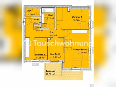 Tauschwohnung: Moderne 3-Zimmer-Wohnung mit Garten im Quartier21