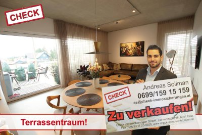 Hochwertig ausgestattete Penthousewohnung mit TG in Lieboch! 38 m² Balkonfläche!