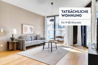 Traumblick über Wien, BelMain Tower mit Gym, Wellness &amp; Lounge, 3 Zimmer + Balkon, 14. Stock, U-Bahn (VIE237)